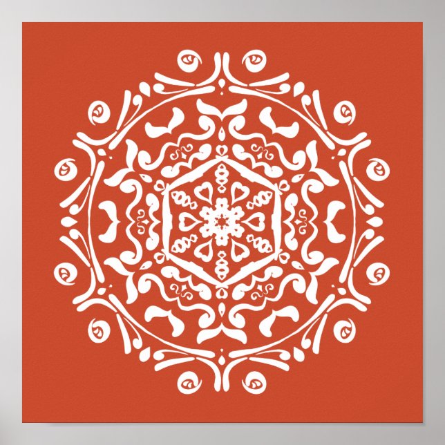 Terracotta Mandala Poster (Front)