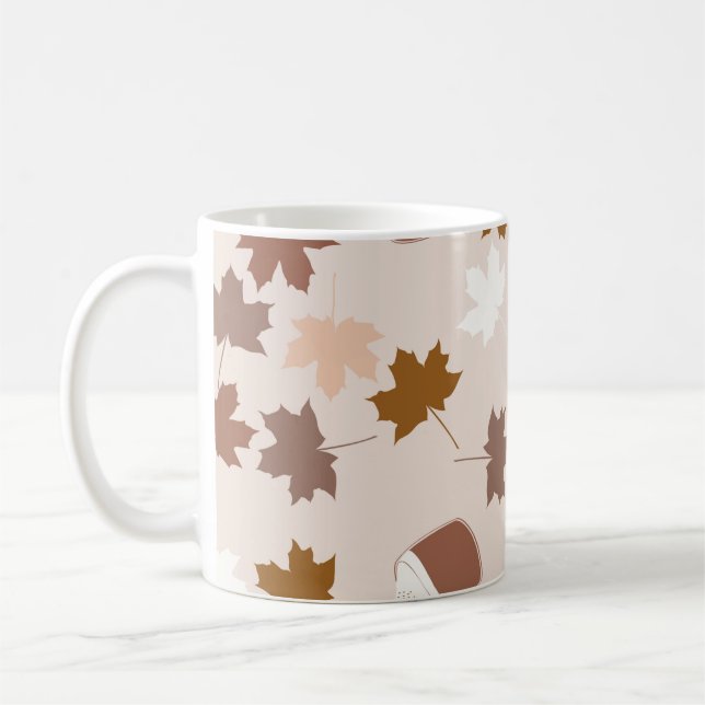 Terracotta Maple Latte Cozy Retro Fall & Winter  Coffee Mug (Left)