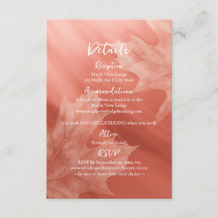 terracotta maple leaves accent details enclosure card