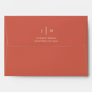 Terracotta maple leaves wedding envelope