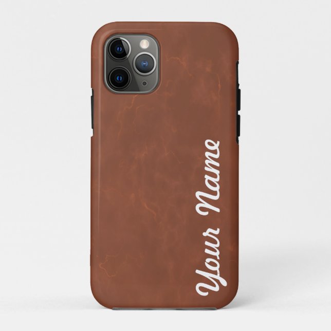 Terracotta Marble Custom Name Personalized Case-Mate iPhone Case (Back)