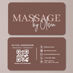 Terracotta Massage Therapy QR Code Business Card