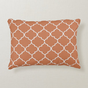 Terracotta Mediterranean Moroccan Pattern Accent Pillow