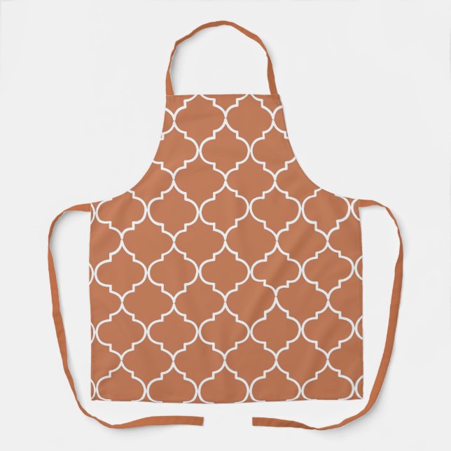 Terracotta Mediterranean Moroccan Pattern  Apron (Front)