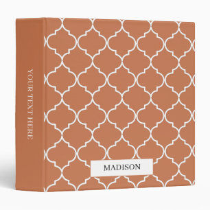 Terracotta Mediterranean Moroccan Pattern Recipe Binder