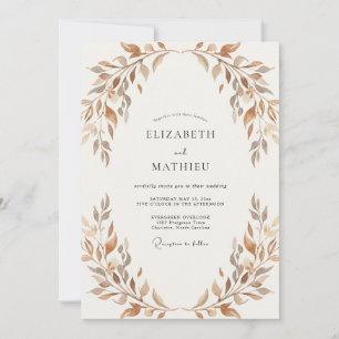 Terracotta Mellow Autumnal Wedding Invitation