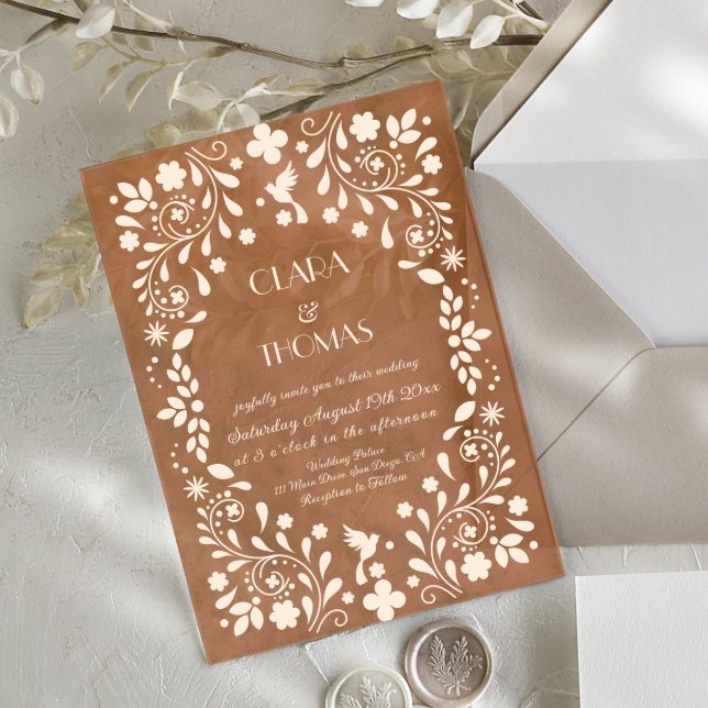 Terracotta Mexican fiesta Wedding Invitation (Creator Uploaded)
