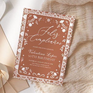 Terracotta Mexican Talavera Birthday  Invitation