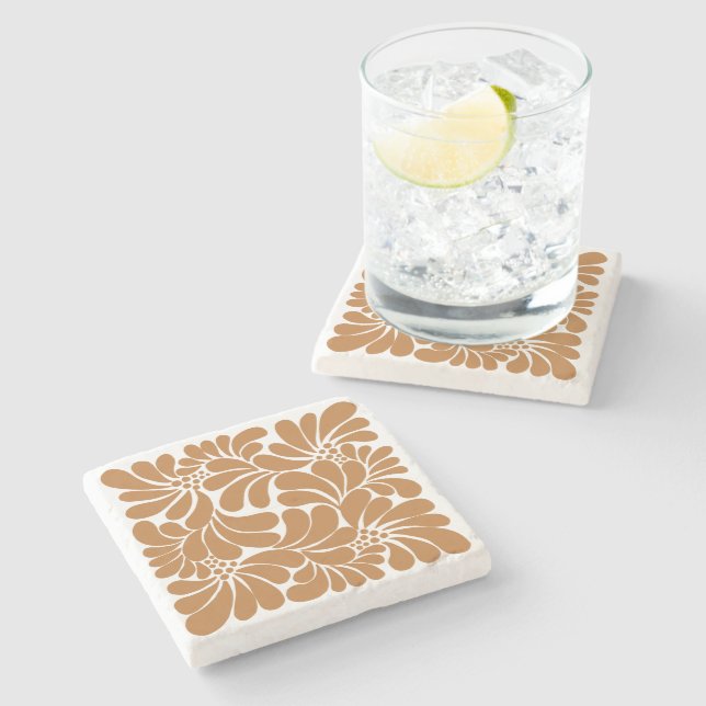 Terracotta Mexican talavera practical gifts Stone Coaster (Side)