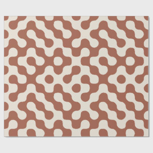 Terracotta Mid Century Abstract Geometric Wrapping Paper