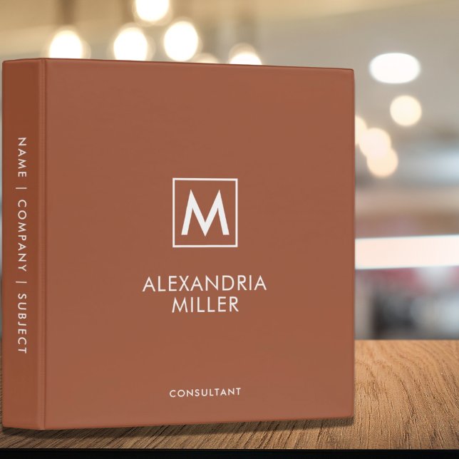 Terracotta Minimal Elegant Monogram Binder (Creator Uploaded)