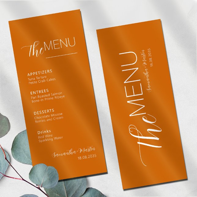 Terracotta Minimal Script Wedding Menu (Creator Uploaded)