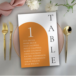 Terracotta Minimal Table Number Seating Chart