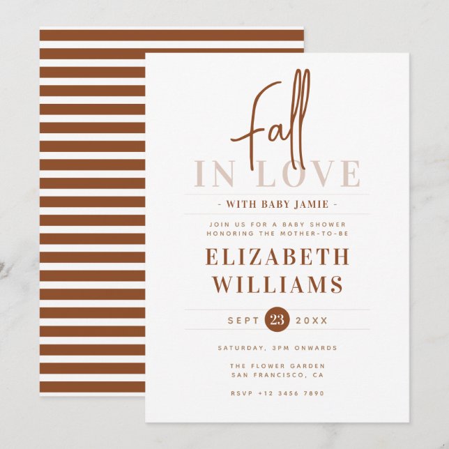 Terracotta Minimalist all in Love Baby Shower Invitation (Front/Back)