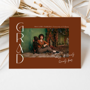 Terracotta Minimalist Class of 2024 Graduation Invitation