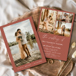 Terracotta Minimalist Elegant Photo Wedding  Invitation<br><div class="desc">Invite your loved ones with this terracotta minimalist elegant photo wedding invitation. Featuring a warm terracotta background, clean modern typography, and space for a personalized engagement photo, this design blends rustic boho charm with contemporary simplicity. Perfect for fall weddings, desert celebrations, or couples who love earthy, stylish stationery. Easily customize...</div>