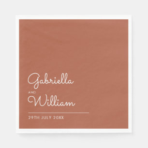 Terracotta Minimalist Elegant Script Napkin