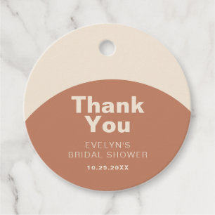 Terracotta Minimalist Formal Bridal Shower  Favour Tags