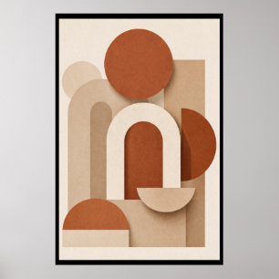 Terracotta Minimalist Geometric Poster