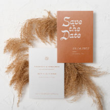 Terracotta Minimalist Modern Save the Date