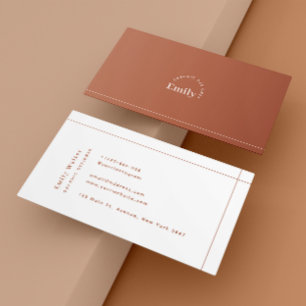 Terracotta Minimalist Professional Modern Business Card