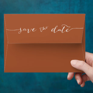 Terracotta Minimalist Save the Date Envelope
