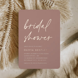 Terracotta Minimalist Script Bridal Shower