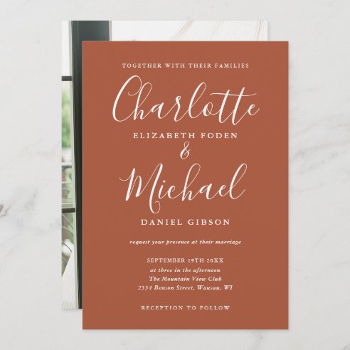 Terracotta Wedding Invitations & Announcements | Zazzle CA