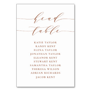 Terracotta Minimalist Script Seating Wedding Table Number
