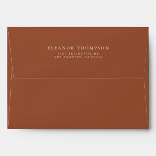 Terracotta Minimalist Serif Typography Wedding Envelope