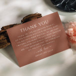 Terracotta minimalist typography fall wedding thank you card<br><div class="desc">Elegant simple minimalist fall wedding Thank You Card in shades of terracotta,  rust brown,  earth tone colours. Please contact me if you need additional items.</div>