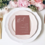 Terracotta Minimalist Wedding Menu Card<br><div class="desc">*** Please enter H014 in the store search to find all matching items *** Or visit our Terracotta Minimalist Collection. *** This high-quality design is easy to customize to match your wedding colours, styles and theme. For further customization, please click the "Edit using Design Tool" link and use our design...</div>