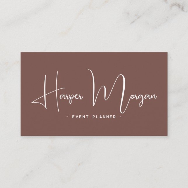Terracotta | Modern Elegant Minimalist QR Code Business Card (Front)