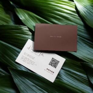 Terracotta   Modern Elegant Minimalist QR Code Business Card