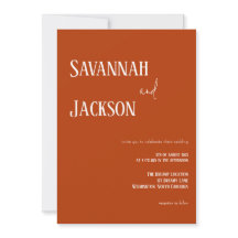 Terracotta Modern Elegant Wedding Invitation