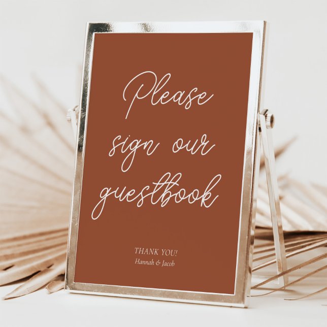 Terracotta Modern Guestbook Wedding Sign (Creator Uploaded)
