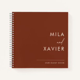 Terracotta Modern Minimal Wedding Guest Book