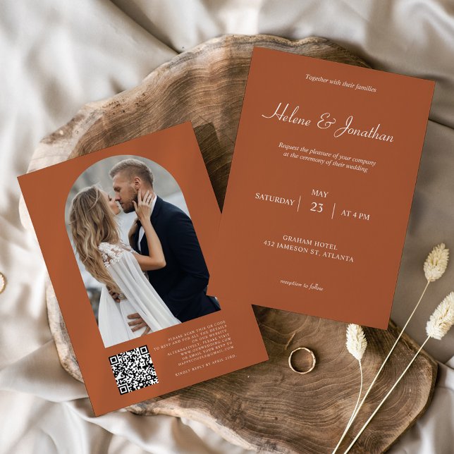 Terracotta Modern Minimalist Elegant Wedding Invitation (Terracotta Modern Minimalist Elegant Wedding Invitation)
