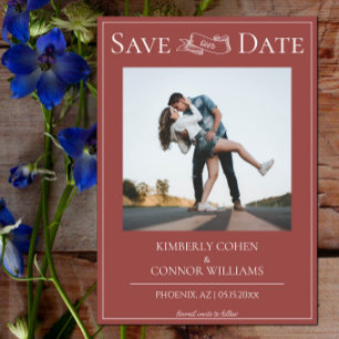 Terracotta Modern Photo Save the Date