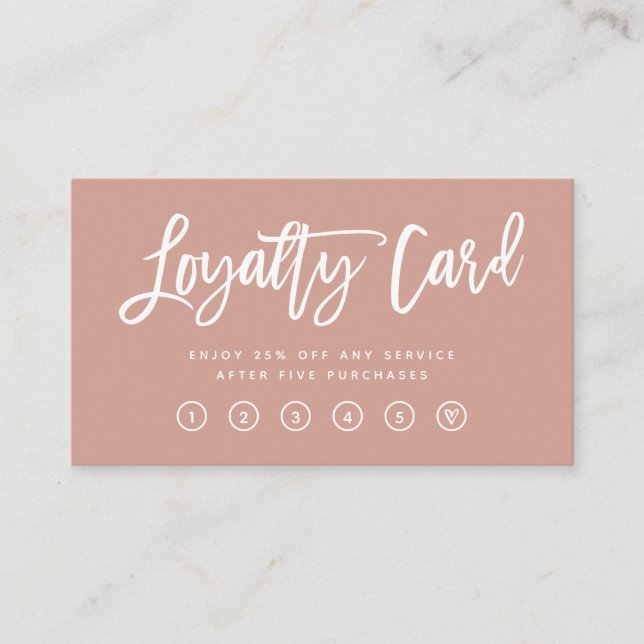 Terracotta Modern Script Loyalty Card (Front)