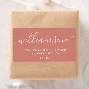 Terracotta Modern Script Return Address