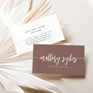Terracotta   Modern Signature Script Business Card