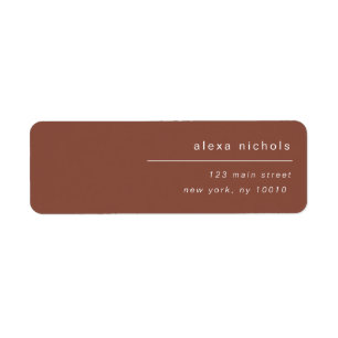 Terracotta Modern Simple Return Address Label