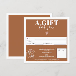 Terracotta modern square gift certificate logo