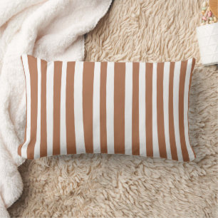 Terracotta Modern Stripes Minimalist Lumbar Pillow