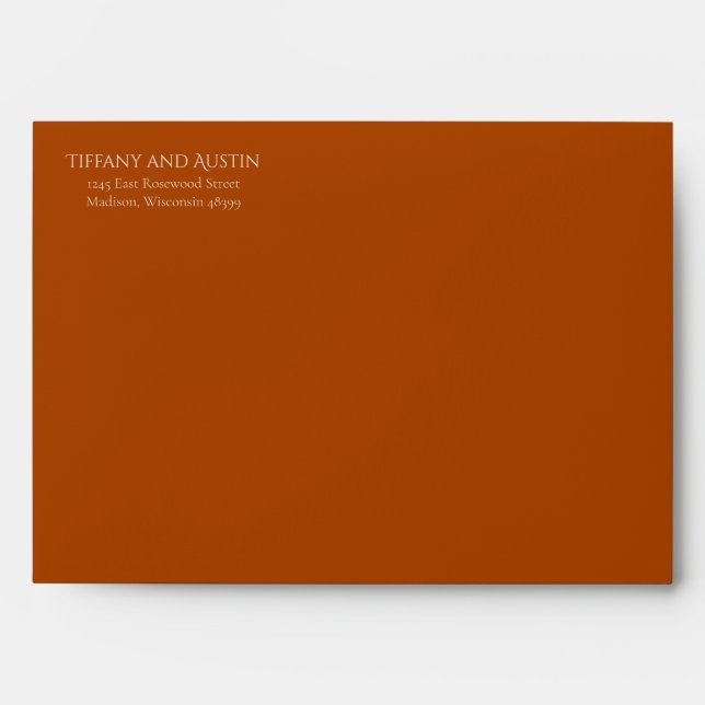 Terracotta Modern Wedding Envelope (Front)