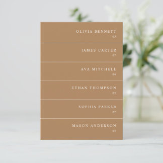 Terracotta Modern Wedding Name Place Cards