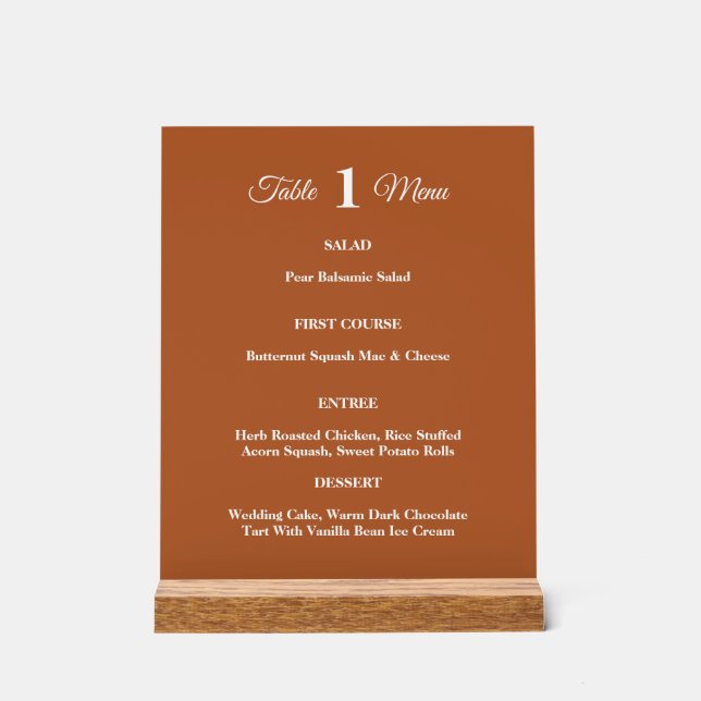 Terracotta moderne Brunt Orange Mariage de automne (Recto)