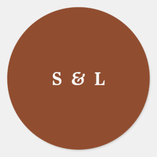 Terracotta Monogram Wedding Envelope Seals