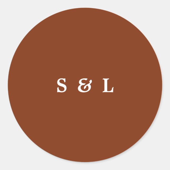 Terracotta Monogram Wedding Envelope Seals (Front)